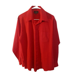 Stacy Adams Men’s Red Dress Shirt 16.5 34/35 Button-Up Long Sleeve